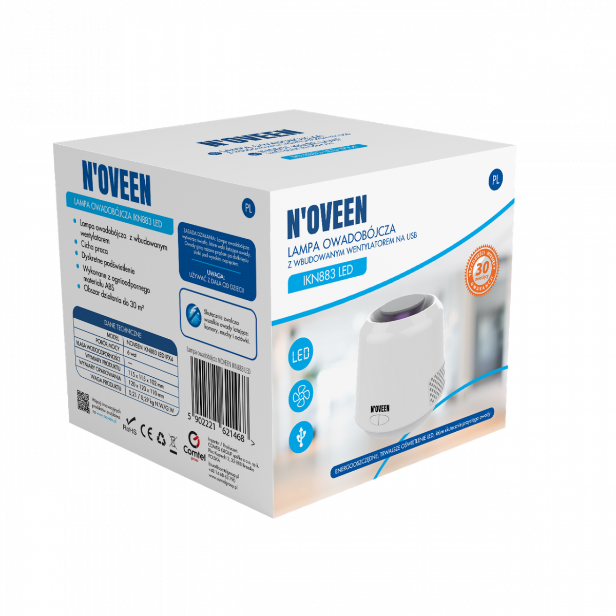 Пастка для комах до 30 м2 Noveen IKN883 LED USB