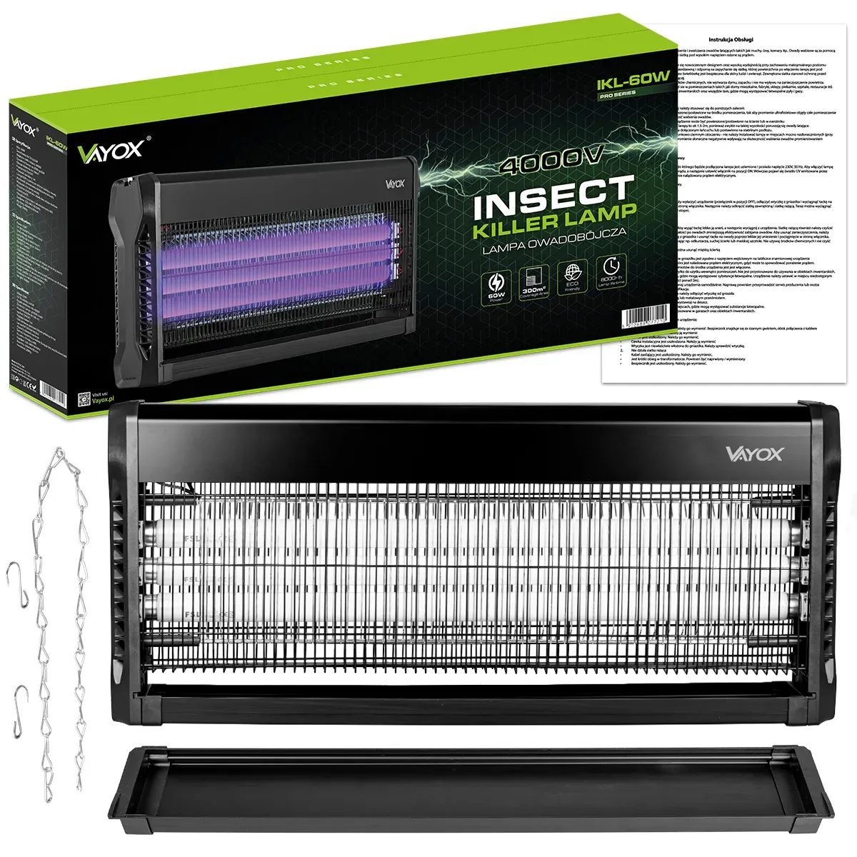 Знищувач пастка для комах до 200 м2 VAYOX IKL-60W